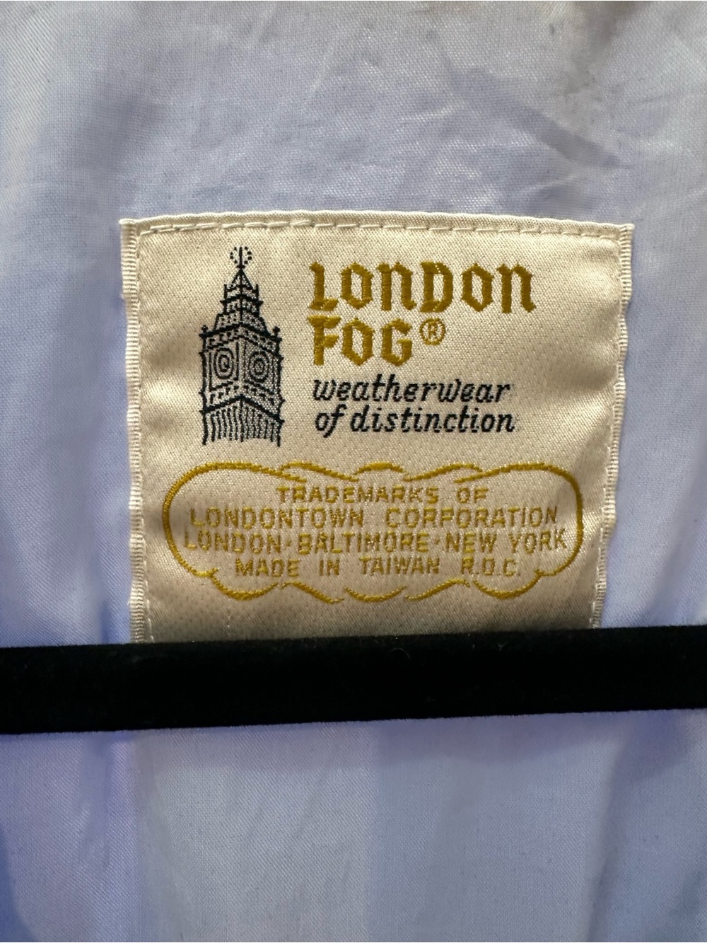 London Fog Blue Jacket with Cream Contrast Collar - Picture 5 of 6